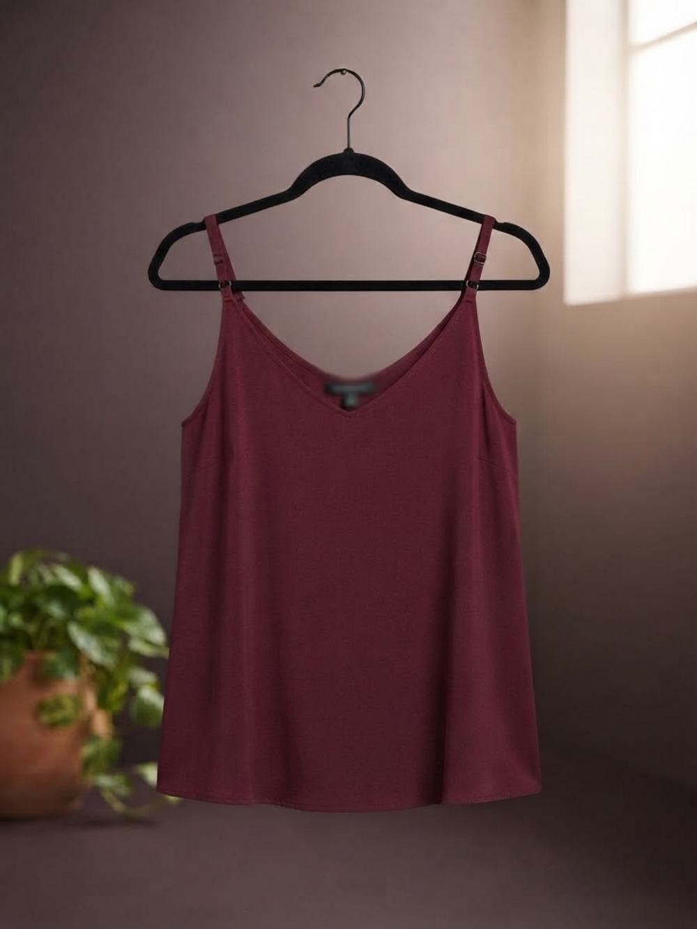 Lane Bryant Burgundy V-Neck Adjustable-Strap Cami